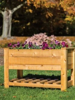 Elevated Planter Box With Shelf