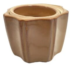 Octagon Self Watering Glazed Ceramic Pot - Mocha - 5 1/4 X 4 1/4"