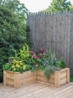 L-Shaped Cedar Planter
