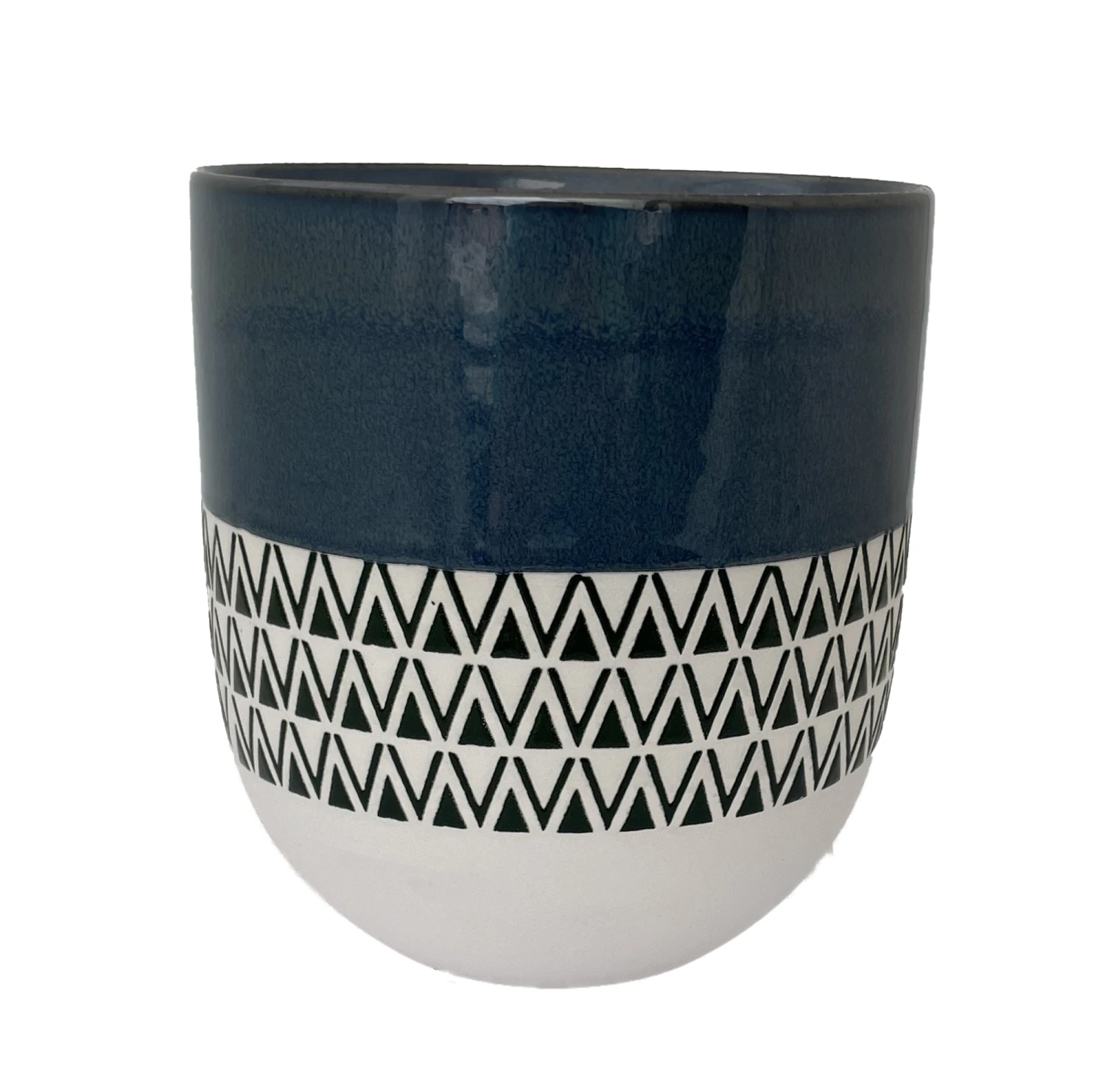 Inca Ceramic Planter - 5.25" X 6" - Space Blue