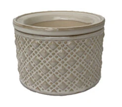 Knots Self Watering Glazed Ceramic Pot - Moonstone - 5" X 3.5"