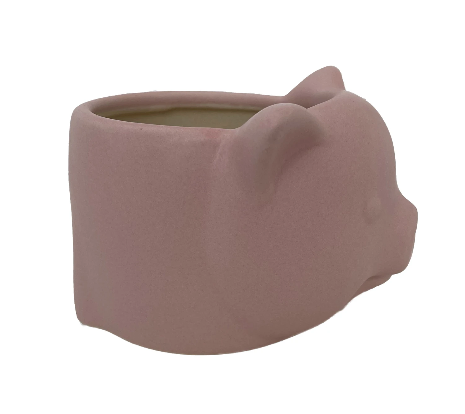 Pink Pig Ceramic Animal Pot - 6" X 4" - NEW - Image 3